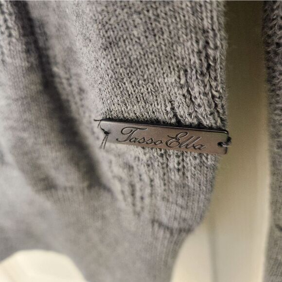 Tasso Elba XL Gray Lngsleeves 100% SUPIMACOTTON Turtleneck Knitted Men Sweater - Picture 3 of 9